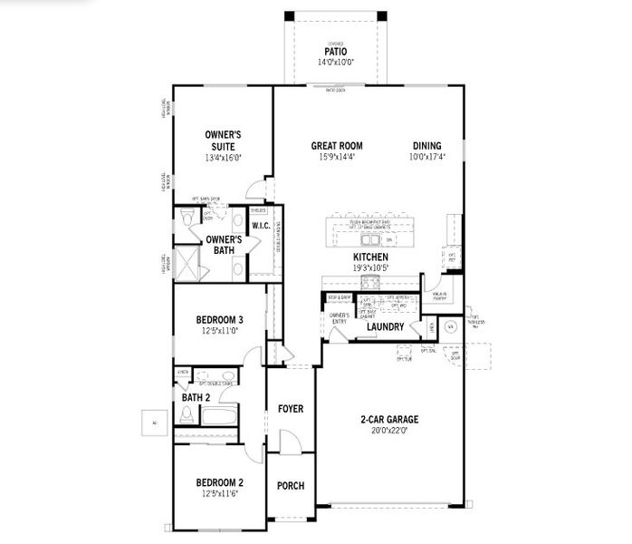 2D floor plan layout of this home in Landmarke, San Tan Valley, AZ (Image 3).