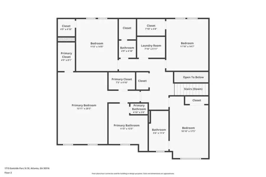 2D floor plan layout of this home in , Atlanta, GA (Image 6).