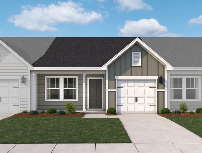 Representative exterior photo of a completed home built from the Palmetto by Ashton Woods in Blue Heron Retreat: Villas, Little River, SC (Image 21).