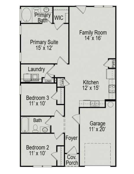 2D floor plan layout for the The Cedar Crest by Smith Douglas Homes in Silo Pointe, Cartersville, GA (Image 3). 2D floor plan layout for the The Cedar Crest by Smith Douglas Homes in Silo Pointe, Cartersville, GA (Image 3).