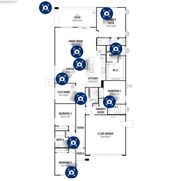 2D floor plan layout of this home in Empire Pointe, Queen Creek, AZ (Image 3).