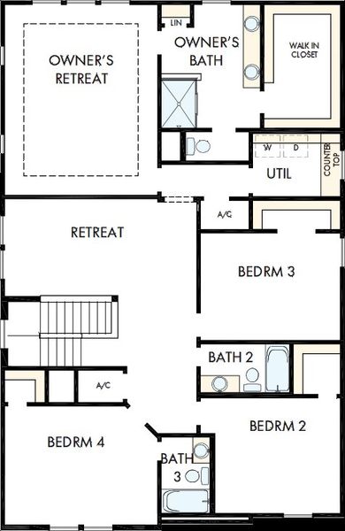 2D floor plan layout of this home in South Tampa - Urban Collection, Tampa, FL (Image 5).