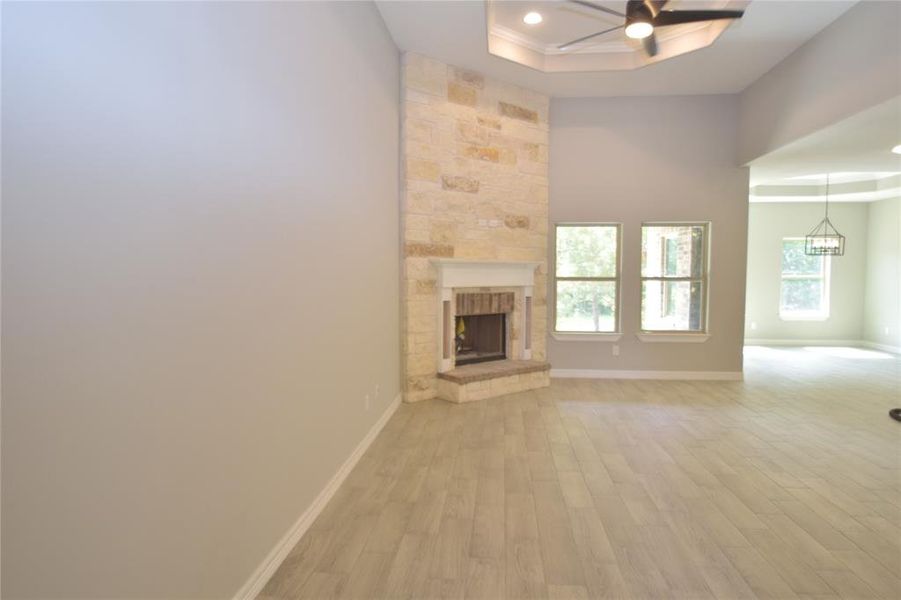 Sample of Home FLOOR TO CEILING STONE AROUND THE FIREPLACE