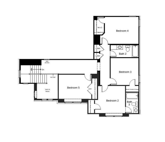 2D floor plan layout of this home in The Preserve Estates, Justin, TX (Image 4).