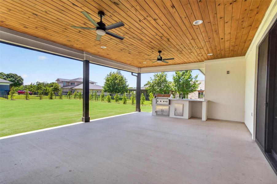 Exterior details and patio area of a home in , Kingsland (Image 25).