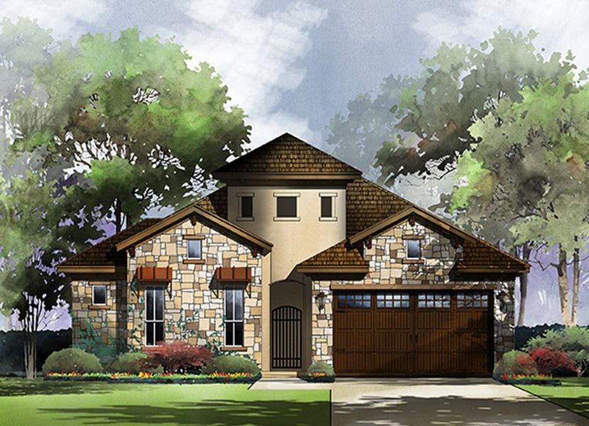 Bordeaux Floor Plan in Ranches at Creekside, Boerne | Sitterle Homes Elevation C Bordeaux Floor Plan in Ranches at Creekside, Boerne | Sitterle Homes Elevation C