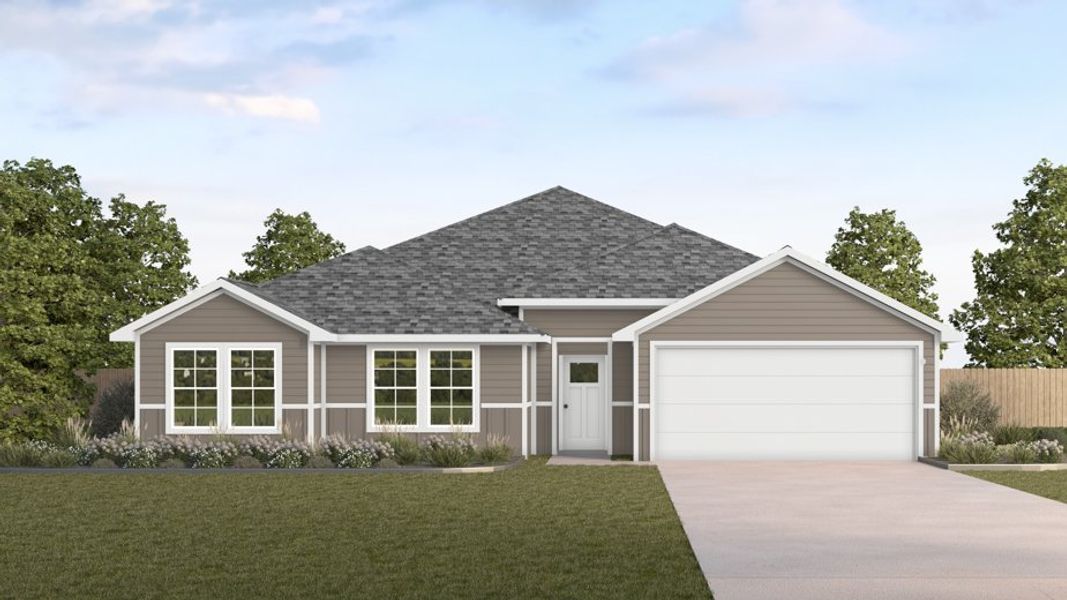 Representative exterior photo of a completed home built from the EUREKA by D.R. Horton in Waverly Estates, Josephine, TX (Image 1).