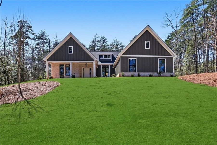 Front exterior of a new home in , Clarkesville, GA, highlighting curb appeal (Image 1). Front exterior of a new home in , Clarkesville, GA, highlighting curb appeal (Image 1).