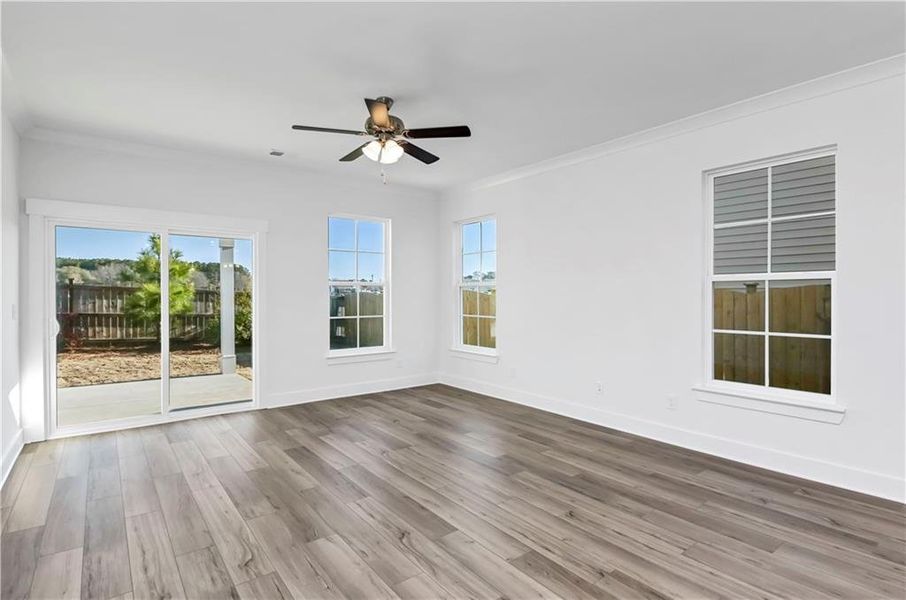 Spacious, unfurnished interior of a new home in Villas at Dawsonville, Dawsonville (Image 18). Spacious, unfurnished interior of a new home in Villas at Dawsonville, Dawsonville (Image 18).