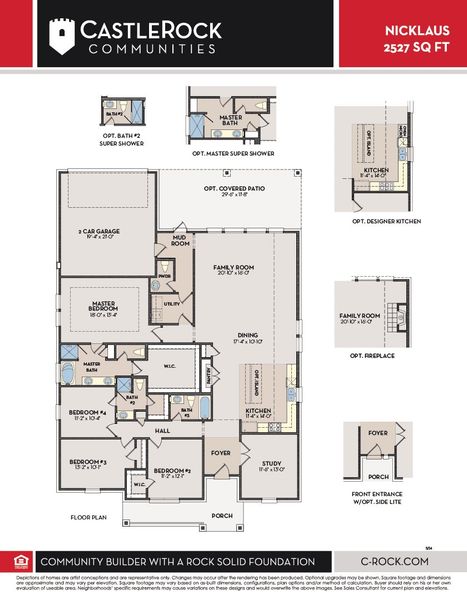 2D floor plan layout of this home in Solterra, Mesquite, TX (Image 2).