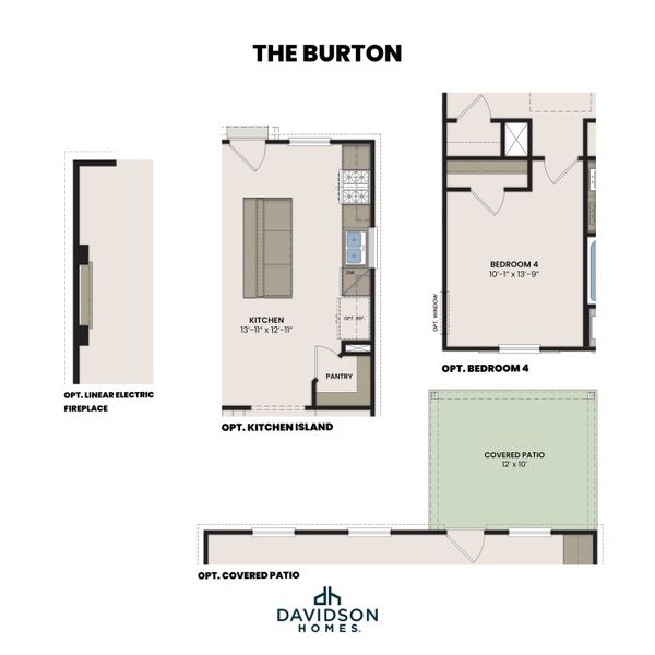 2D floor plan layout for the The Burton D by Davidson Homes LLC in Fairway Crossing, Converse, TX (Image 4). 2D floor plan layout for the The Burton D by Davidson Homes LLC in Fairway Crossing, Converse, TX (Image 4).