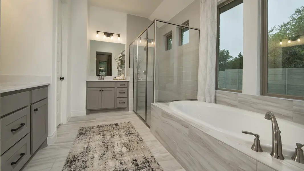 Furnished interior view inside a new home in Crosswinds, Kyle (Image 3). Furnished interior view inside a new home in Crosswinds, Kyle (Image 3).