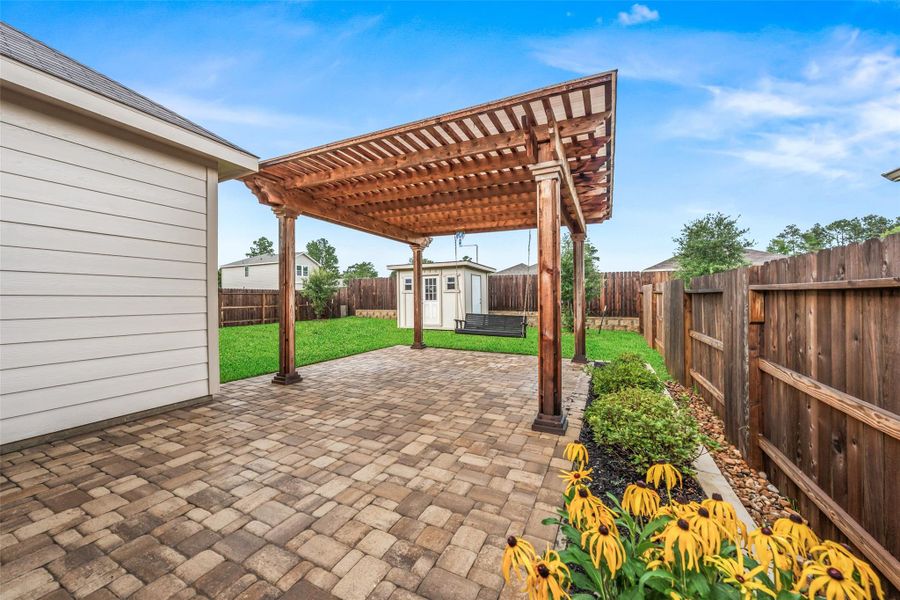 Exterior details and patio area of a home in Grace Landing, Willis (Image 3).