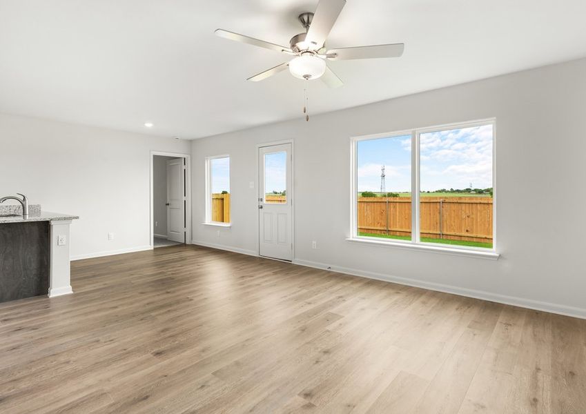 The dining room sits right off of the family room.