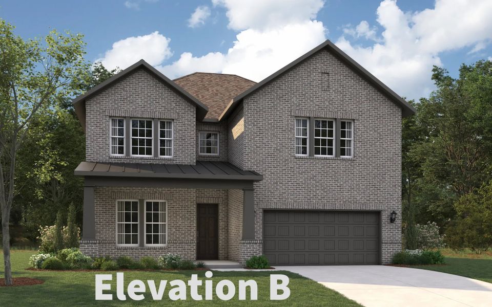 Representative exterior photo of a completed home built from the Basalt by Stonehollow Homes in Estates at Baker Park, Sherman, TX (Image 16).