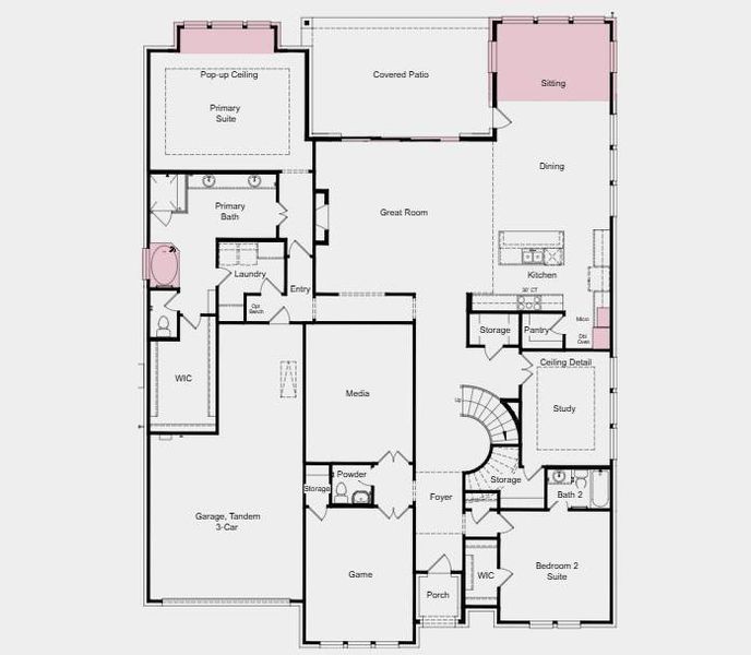 Additional Highlights Include: Gourmet kitchen, bay window at primary suite, drop-in tub at primary suite, sliding glass door at great room, and sitting room. Additional Highlights Include: Gourmet kitchen, bay window at primary suite, drop-in tub at primary suite, sliding glass door at great room, and sitting room.