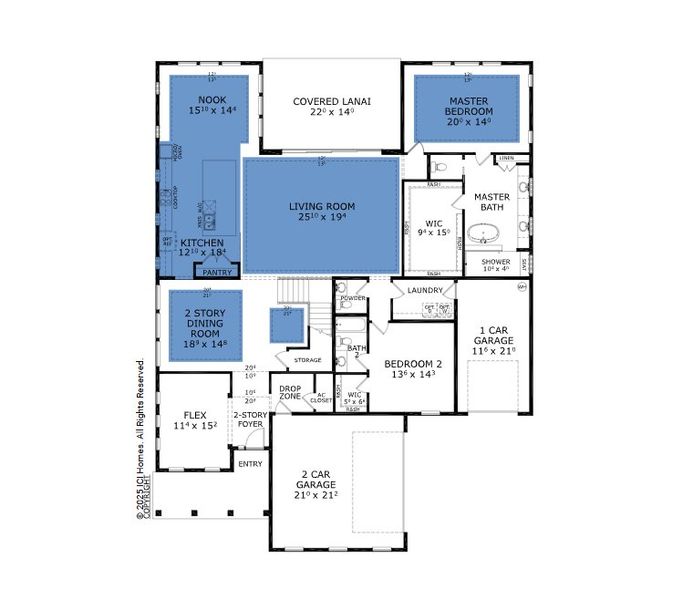 2D floor plan layout for the Breckenridge - Pinnacle Series | 80' Wide Lots by ICI Homes in Courtney Grove, St. Augustine, FL (Image 4). 2D floor plan layout for the Breckenridge - Pinnacle Series | 80' Wide Lots by ICI Homes in Courtney Grove, St. Augustine, FL (Image 4).