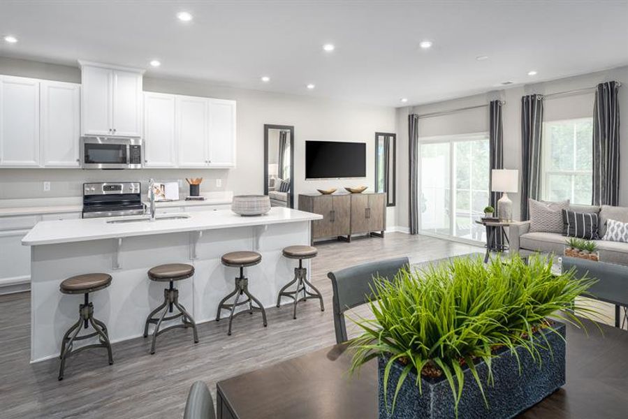 Furnished interior view inside a new home in Griffin Farm Townes, Pittsboro (Image 2).