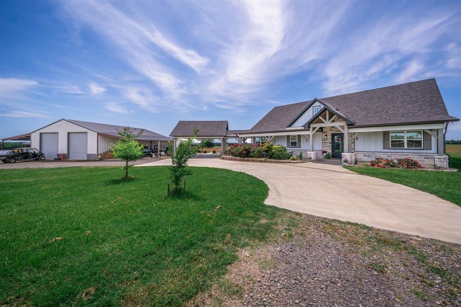 Front exterior of a new home in , Troup, TX, highlighting curb appeal (Image 20). Front exterior of a new home in , Troup, TX, highlighting curb appeal (Image 20).