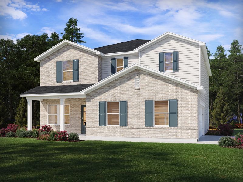 Representative exterior photo of a completed home built from the Dakota Basement by Meritage Homes in River Pointe, Monroe, GA (Image 2).