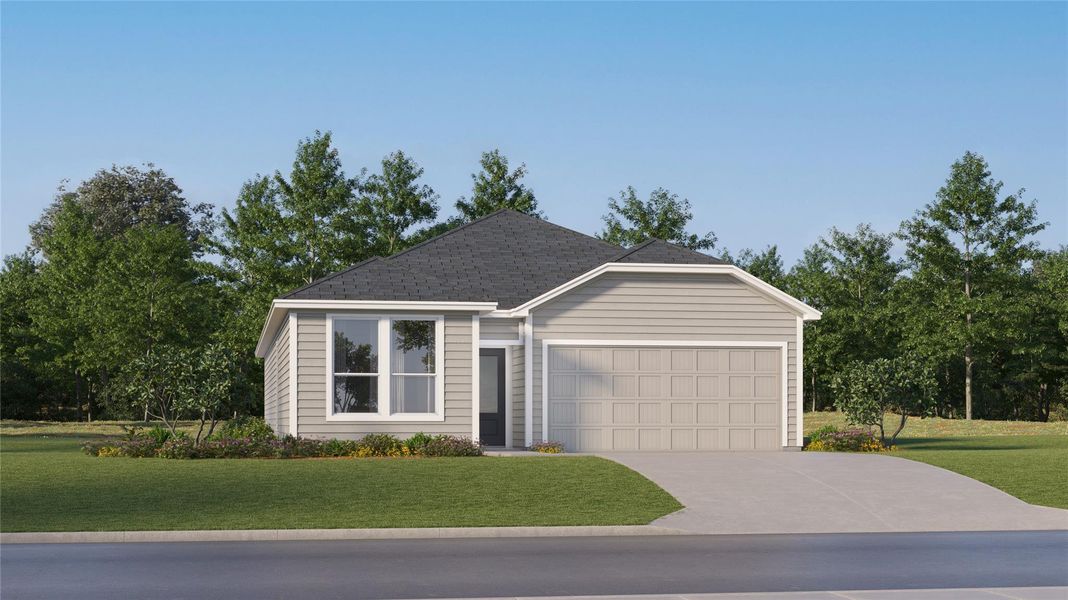 Front exterior of a new home in Elm Creek: Coastline Collection, Elgin, TX, highlighting curb appeal (Image 2).