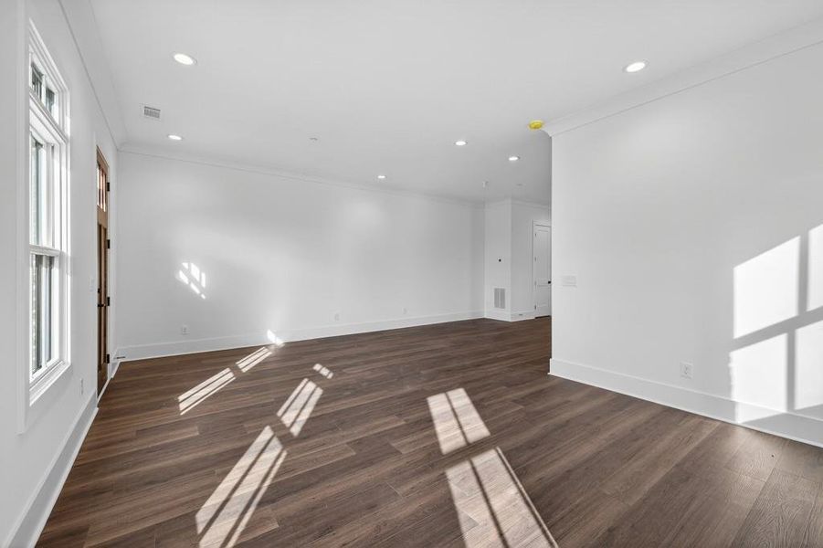 Spacious, unfurnished interior of a new home in Skyview On Broad, Sugar Hill (Image 38). Spacious, unfurnished interior of a new home in Skyview On Broad, Sugar Hill (Image 38).