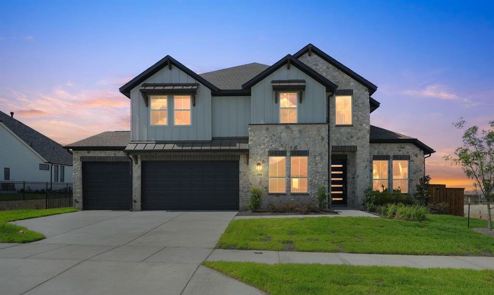 Front exterior of a new home in Walsh Ranch, Fort Worth, TX, highlighting curb appeal (Image 2).
