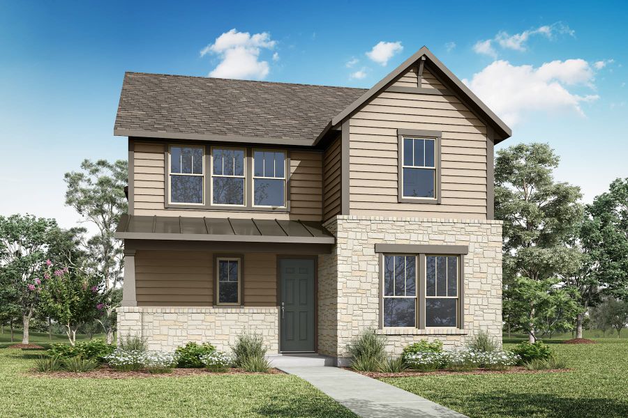 Representative exterior photo of a completed home built from the Walker by Tri Pointe Homes in Painted Tree, McKinney, TX (Image 1). Representative exterior photo of a completed home built from the Walker by Tri Pointe Homes in Painted Tree, McKinney, TX (Image 1).