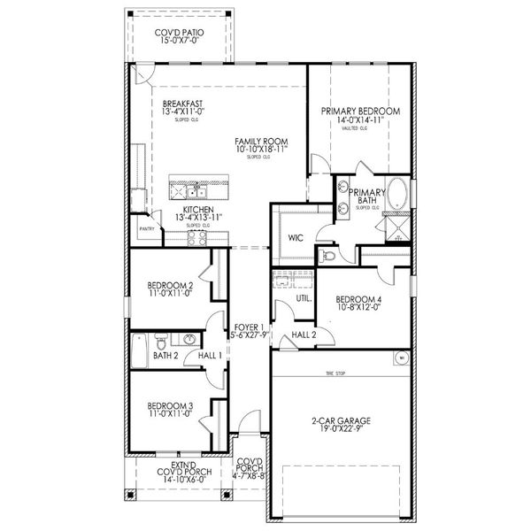 2D floor plan layout of this home in South Meadow, Melissa, TX (Image 2). 2D floor plan layout of this home in South Meadow, Melissa, TX (Image 2).