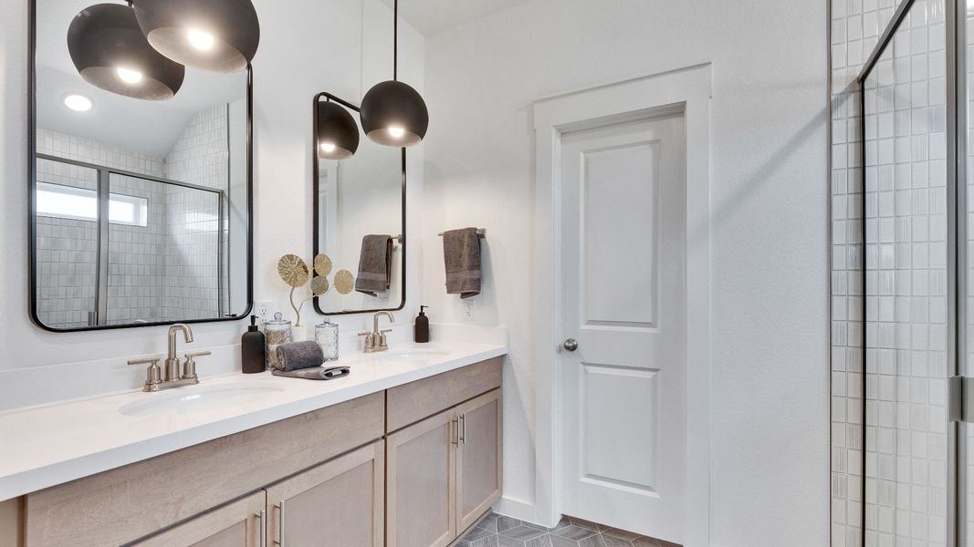 Representative furnished interior of a home built from the Meyerson by DRB Homes in Infinity Square, Kyle (Image 34).