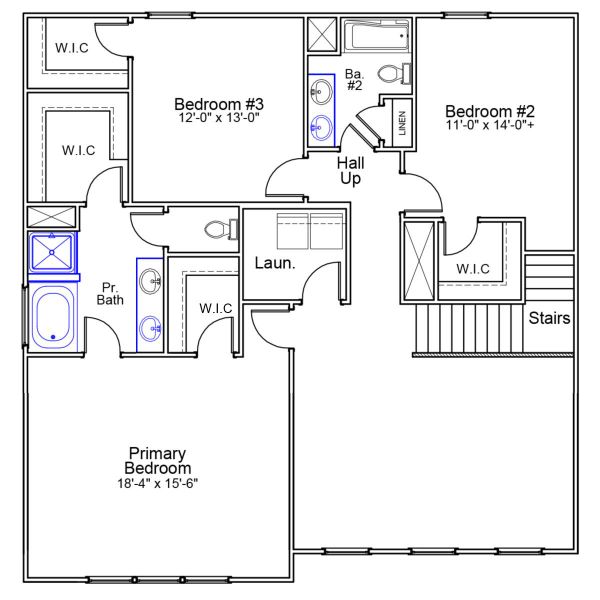 2D floor plan layout of this home in Hanes Lake, Winston-Salem, NC (Image 4).