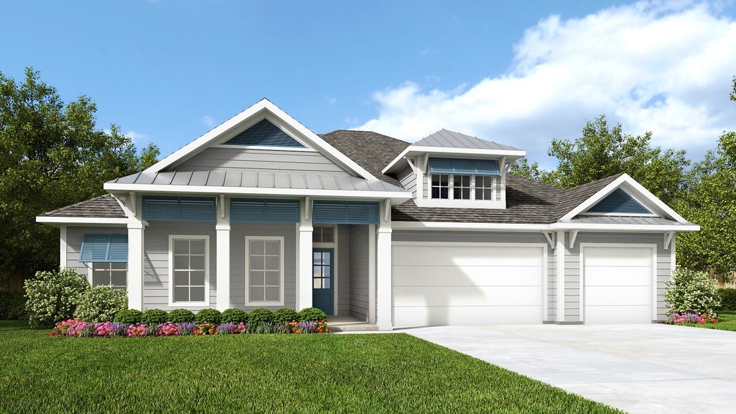 Representative exterior photo of a completed home built from the 3163MC by MasterCraft Builder Group in SilverLeaf, St. Augustine, FL (Image 4).