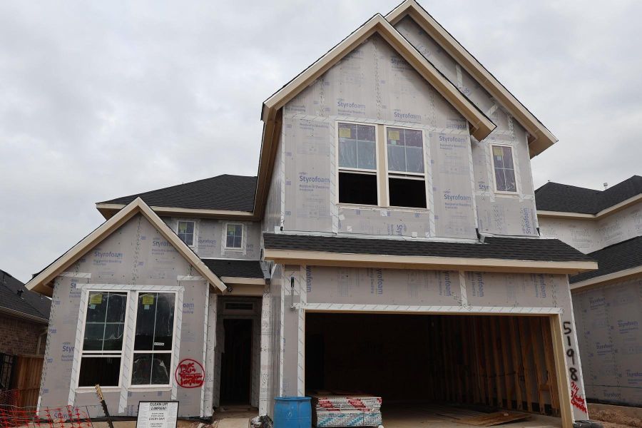 In-progress construction of a new home in Woodson’s Reserve, Spring, TX (Image 6).