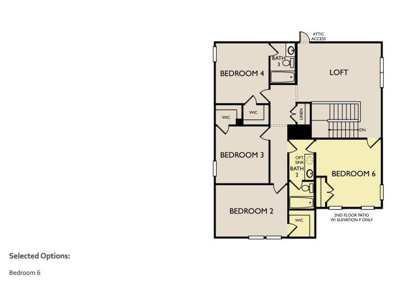 2D floor plan layout of this home in Berry Creek Highlands, Georgetown, TX (Image 2).