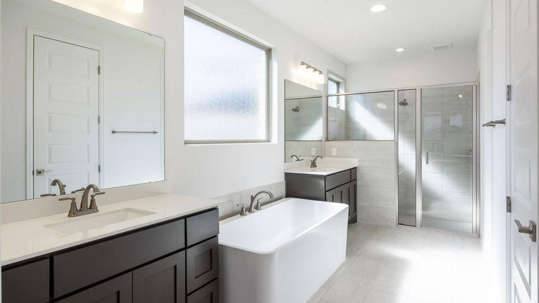 Furnished interior view inside a new home in Santa Rita Ranch Tierra Rosa, Liberty Hill (Image 5). Furnished interior view inside a new home in Santa Rita Ranch Tierra Rosa, Liberty Hill (Image 5).