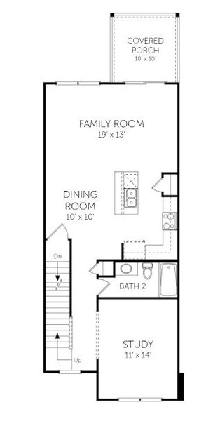 2D floor plan layout for the Gwinnett - Townhomes by Dream Finders Homes in Hidden Pointe, Savannah, GA (Image 6).