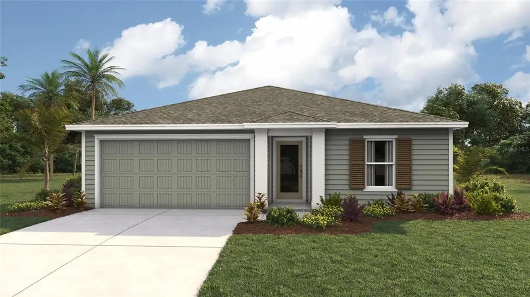 Front exterior of a new home in Fletcher Trace, Alachua, FL, highlighting curb appeal (Image 1). Front exterior of a new home in Fletcher Trace, Alachua, FL, highlighting curb appeal (Image 1).