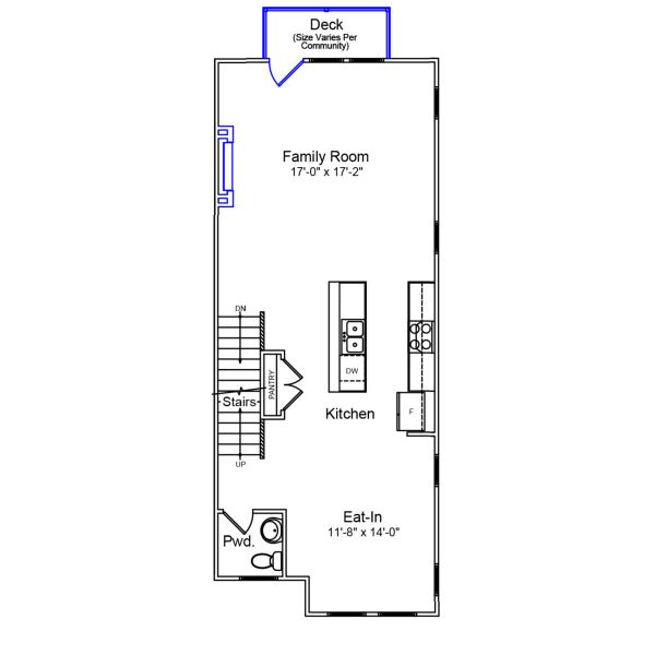 2D floor plan layout of this home in Renaissance at White Oak, Garner, NC (Image 3).