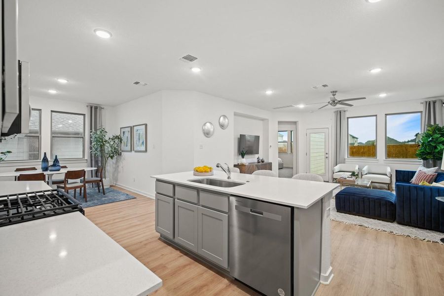 Kitchen in the Oak home plan by Trophy Signature Homes – REPRESENTATIVE PHOTO
