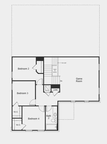 2D floor plan layout for the Plan 2500 by KB Home in Hidden Trails, Belton, TX (Image 4). 2D floor plan layout for the Plan 2500 by KB Home in Hidden Trails, Belton, TX (Image 4).