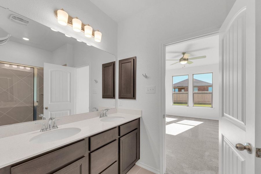 Furnished interior view inside a new home in Mustang Valley, Manor (Image 9). Furnished interior view inside a new home in Mustang Valley, Manor (Image 9).