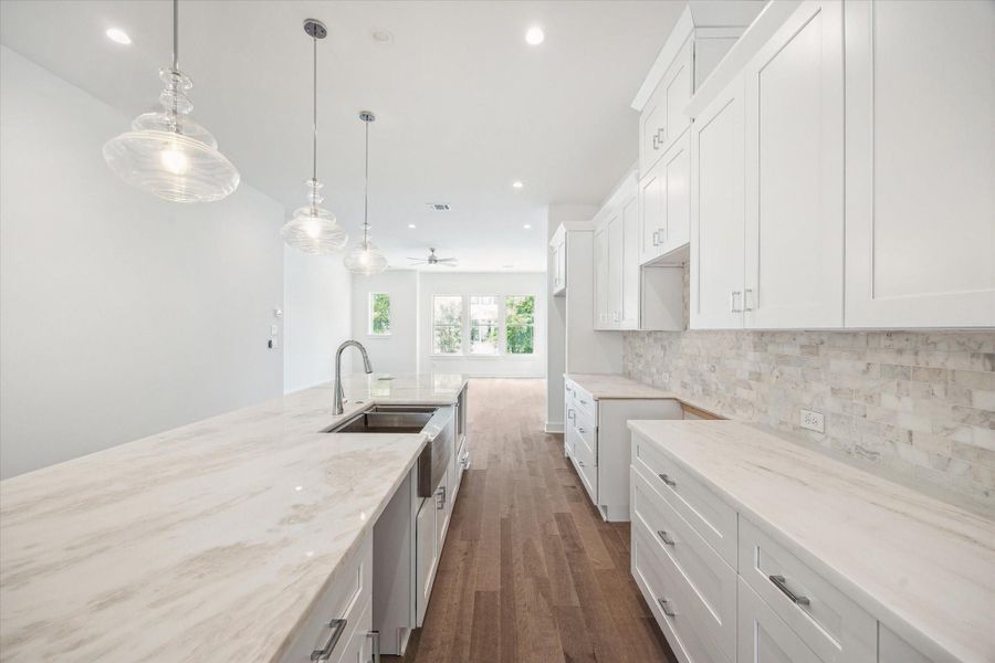 Modern Kitchen with Lots of Cabinets and Counter Space * Marble Counters * Soft Close Drawers and Cabinets. Modern Kitchen with Lots of Cabinets and Counter Space * Marble Counters * Soft Close Drawers and Cabinets.