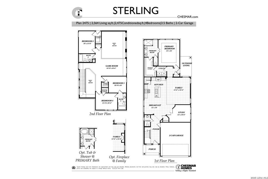 2D floor plan layout of this home in Stillwater Ranch, San Antonio, TX (Image 3).