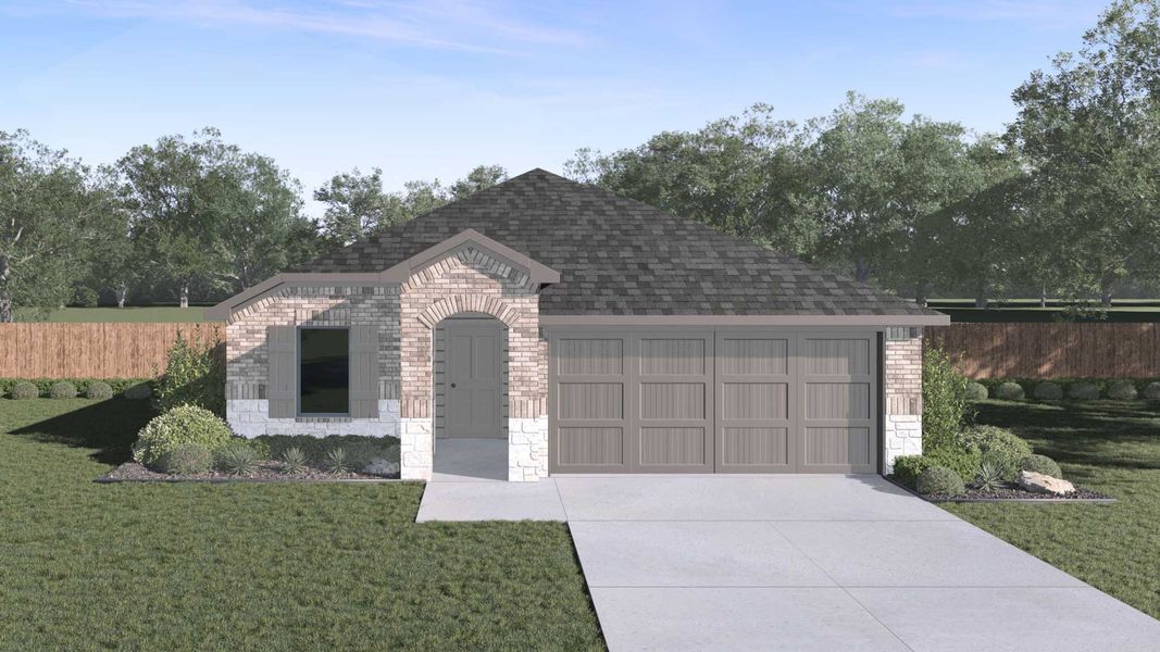 Representative exterior photo of a completed home built from the Abbot by D.R. Horton in Lake Conroe Cove, Willis, TX (Image 2). Representative exterior photo of a completed home built from the Abbot by D.R. Horton in Lake Conroe Cove, Willis, TX (Image 2).