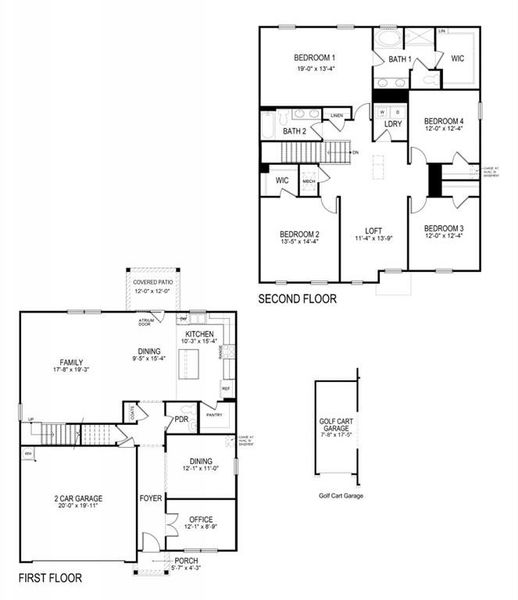 2D floor plan layout of this home in Falcon Landing, Gainesville, GA (Image 3).