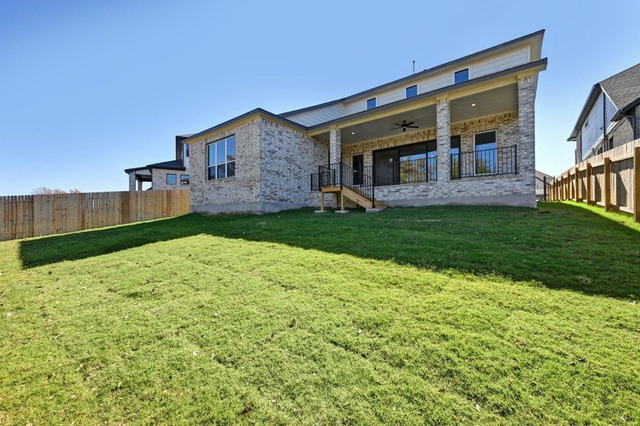 Exterior details and patio area of a home in Santa Rita Ranch - 60', Liberty Hill (Image 4). Exterior details and patio area of a home in Santa Rita Ranch - 60', Liberty Hill (Image 4).