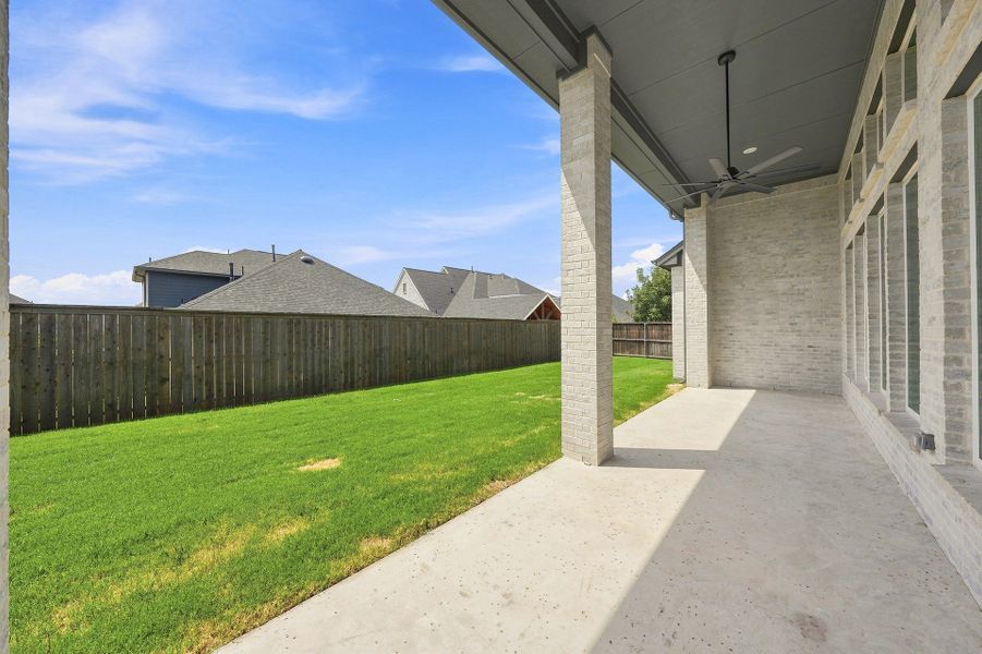 Exterior details and patio area of a home in Estates at Rockhill, Frisco (Image 3). Exterior details and patio area of a home in Estates at Rockhill, Frisco (Image 3).