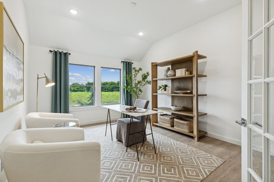 Home Office in the Gilmour home plan by Trophy Signature Homes – REPRESENTATIVE PHOTO Home Office in the Gilmour home plan by Trophy Signature Homes – REPRESENTATIVE PHOTO