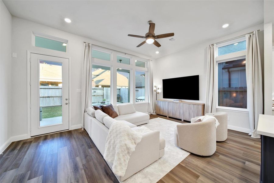 Furnished interior view inside a new home in The Highlands: Highland Duets, Porter (Image 14). Furnished interior view inside a new home in The Highlands: Highland Duets, Porter (Image 14).