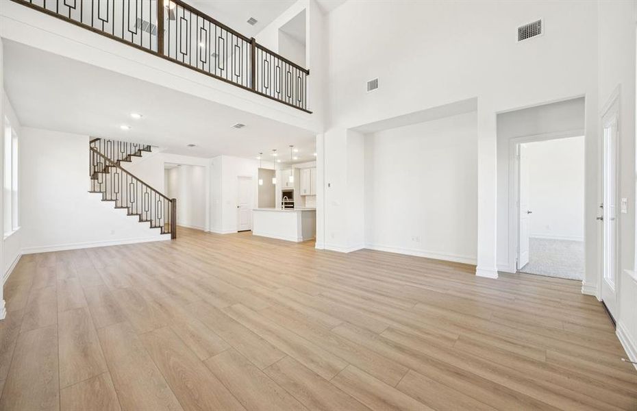 2-story ceilings in living room
